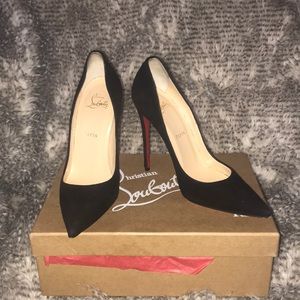 Christian Louboutin black suede heels
